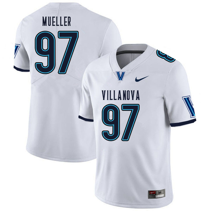 Men #97 Daniel Mueller Villanova Wildcats College Football Jerseys Sale-White